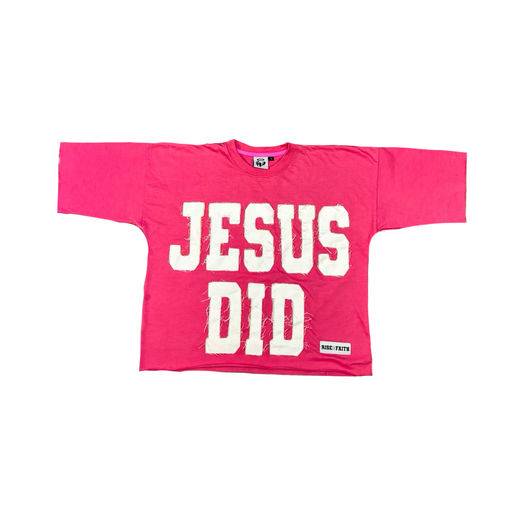 "JESUS DID" BOXY TEE (PINK)