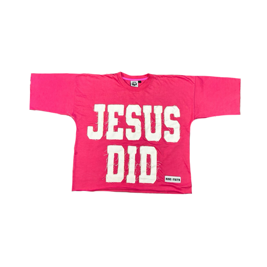 "JESUS DID" BOXY TEE (PINK)