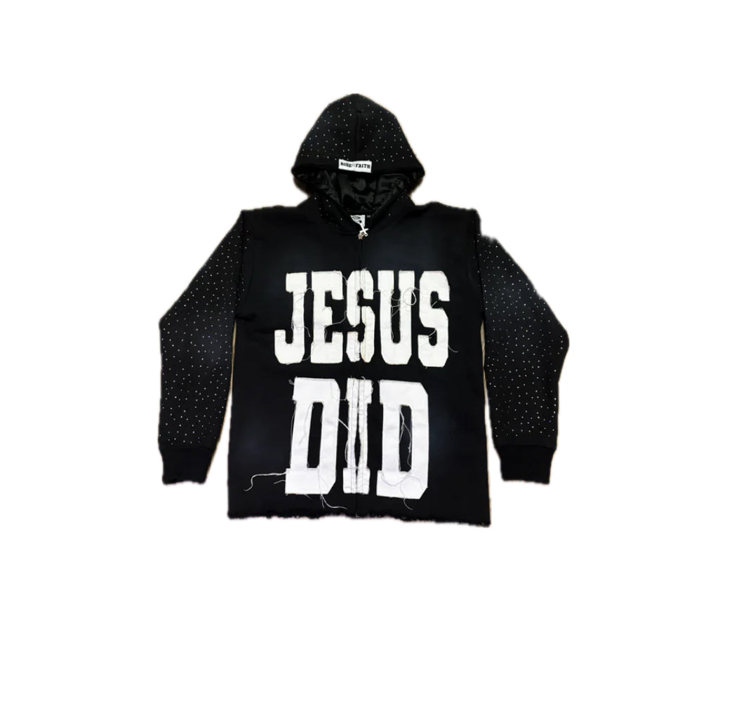 "JESUS DID" ZIP UP (BLACK)